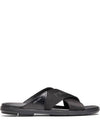 Tape Crisscross Slippers Black - PRADA - BALAAN 3