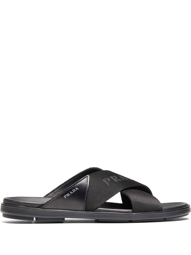 nylon tape cross sandals black - PRADA - BALAAN 3