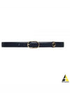 Round Interlocking G Leather Belt Navy - GUCCI - BALAAN 2