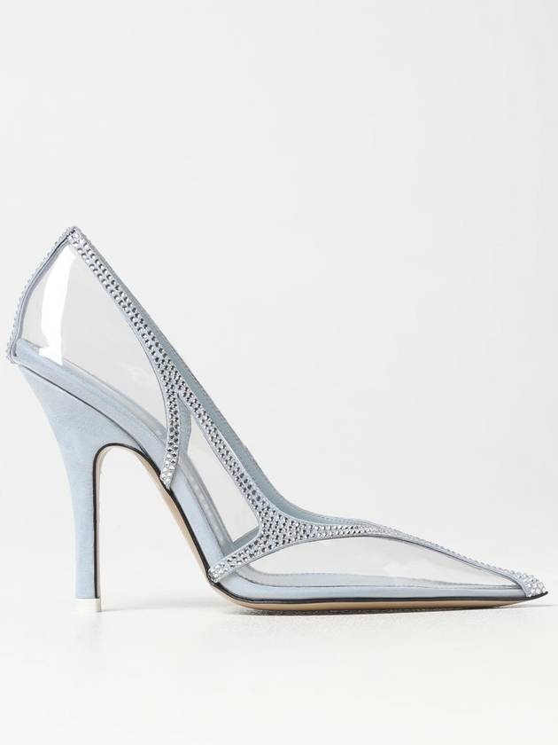 The Attico Venus Chrome pumps in pvc and suede with rhinestones - THE ATTICO - BALAAN 1