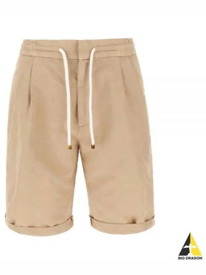 Drawstring Waist Bermuda Shorts Beige - BRUNELLO CUCINELLI - BALAAN 2