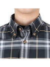 Button-Down Collar Checked Cotton Long-Sleeve Shirt Grey - BURBERRY - BALAAN 6