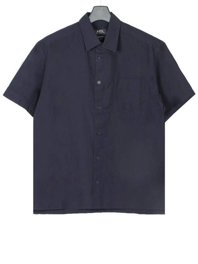 Poplin Ross Short Sleeve Shirt Navy - A.P.C. - BALAAN 2