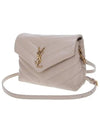 Loulou Toy Matelasse Shoulder Bag Dark Beige - SAINT LAURENT - BALAAN 3