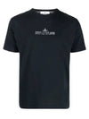 Logo Print Short Sleeve T-Shirt Navy Blue - STONE ISLAND - BALAAN 2