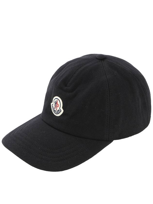 Fleece Logo Patch Cotton Baseball Ball Cap Navy - MONCLER - BALAAN 2