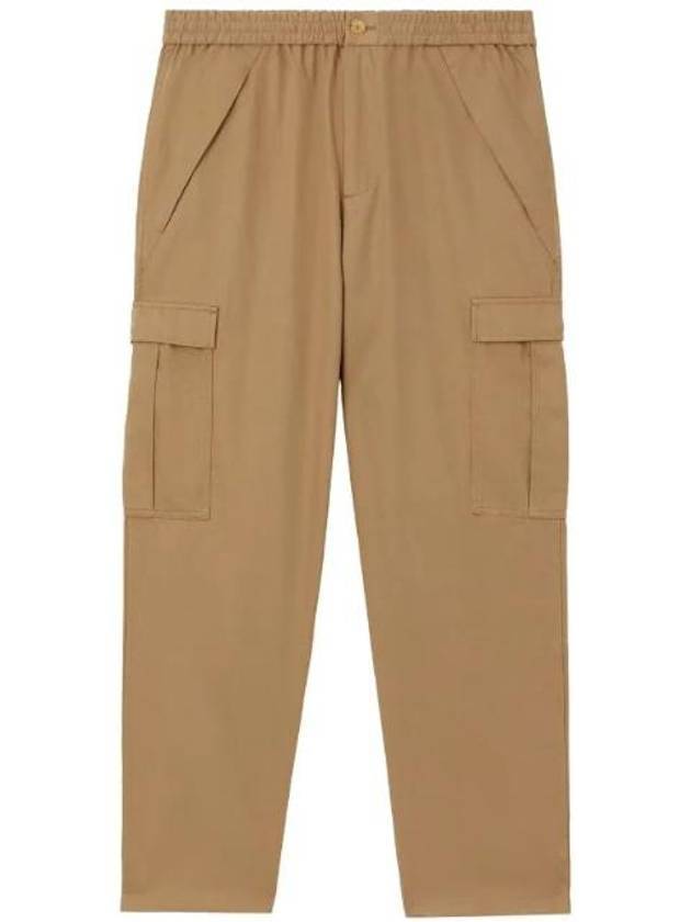 Men's Cotton Cargo Straight Pants Camel - BURBERRY - BALAAN 1