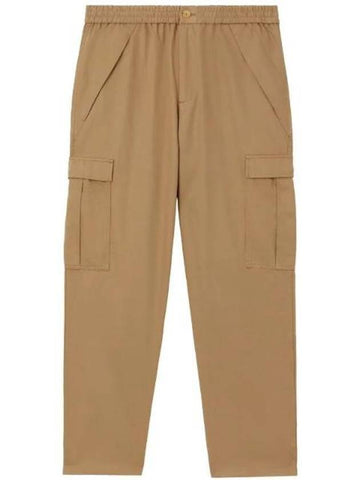 Men's Cotton Cargo Straight Pants Camel - BURBERRY - BALAAN 1