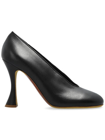 Moschino Leather Heeled Shoes, Women's, Black - MOSCHINO - BALAAN 1