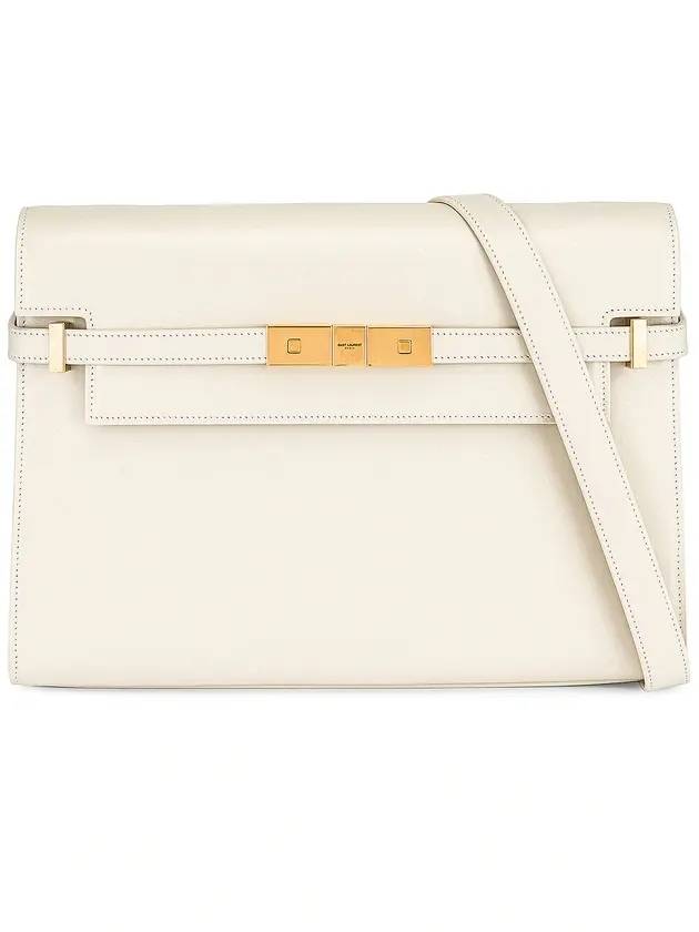 Manhattan Leather Shoulder Bag Vintage Blanc - SAINT LAURENT - BALAAN 1