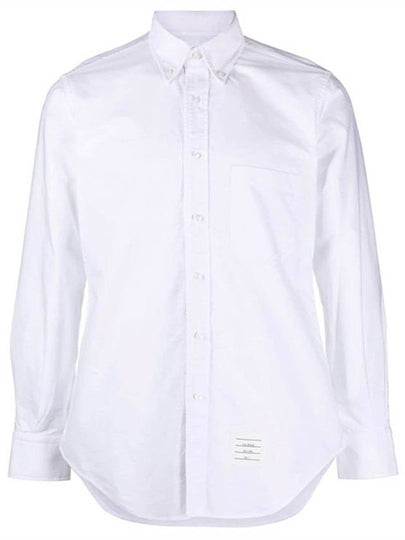 Men's Logo Patch Classic Cotton Long-Sleeve Shirt White - THOM BROWNE - BALAAN 2