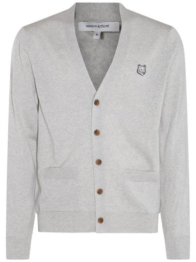 Bold Fox Head Patch Regular Cardigan Grey - MAISON KITSUNE - BALAAN 2