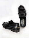 Bag Logo Moccasin Leather Loafer Black - CHANEL - BALAAN 2