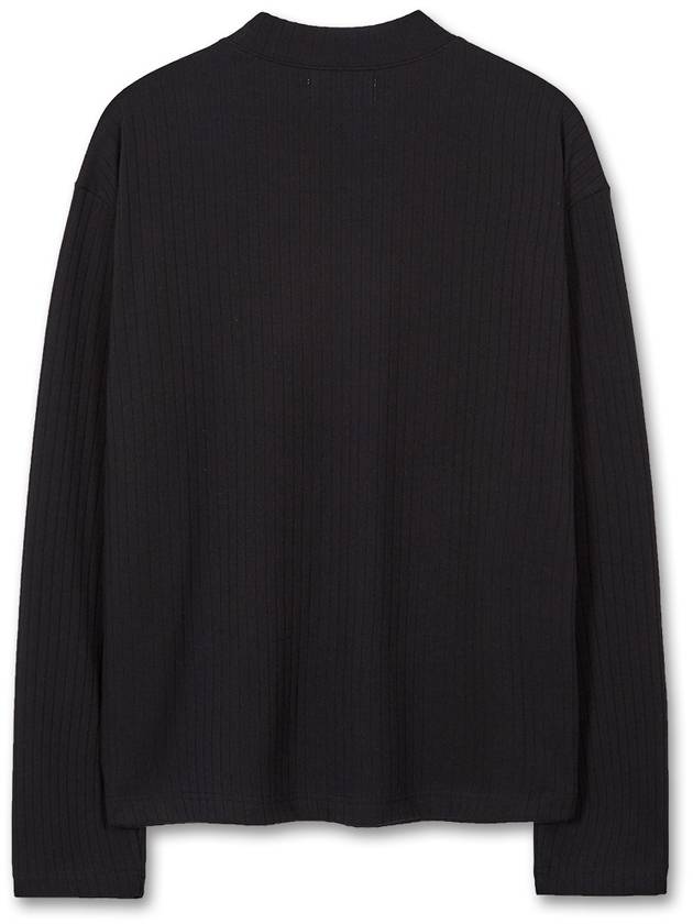 Loose ribbed mock neck knit t-shirt BLACK - WEST GRAND BOULEVARD - BALAAN 3