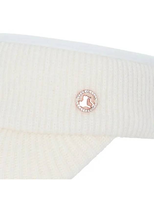 Women s Cashmere Knit Visor 8704LXAS IVORY - BLACK&WHITE - BALAAN 5