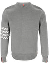 Diagonal Silk Stripe Crew Neck Knit Top Grey - THOM BROWNE - BALAAN 3