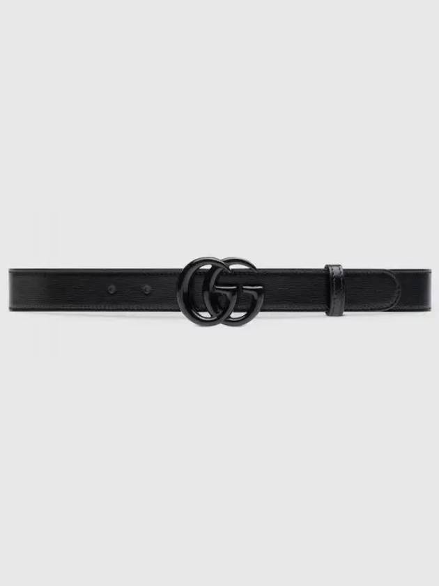 GG Marmont Thin Belt Black - GUCCI - BALAAN 2