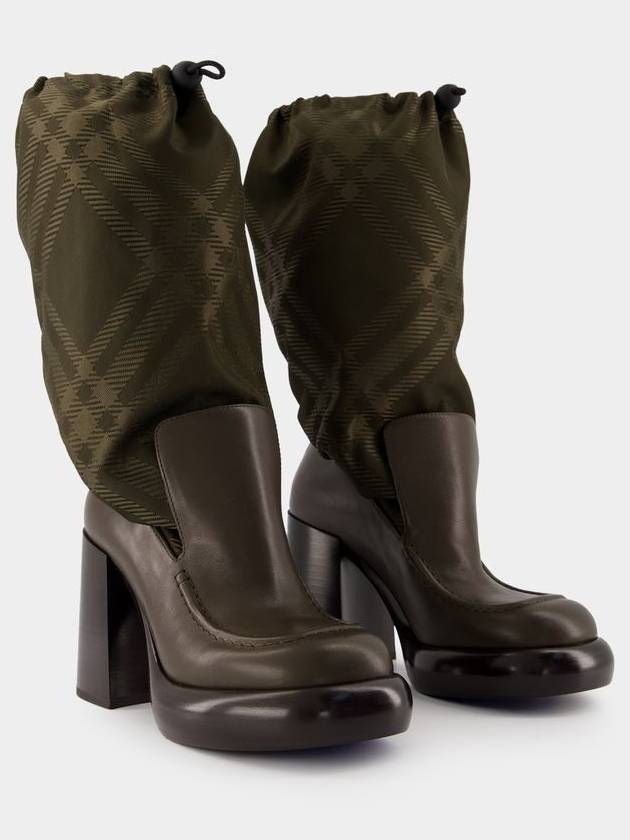 Check Wedge Middle Boots Snug - BURBERRY - BALAAN 3