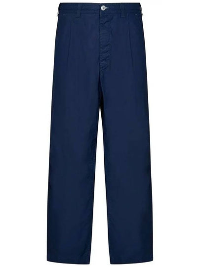 Marina Mid Rise Cotton Canvas Wide Pants Royal Blue - STONE ISLAND - BALAAN 2