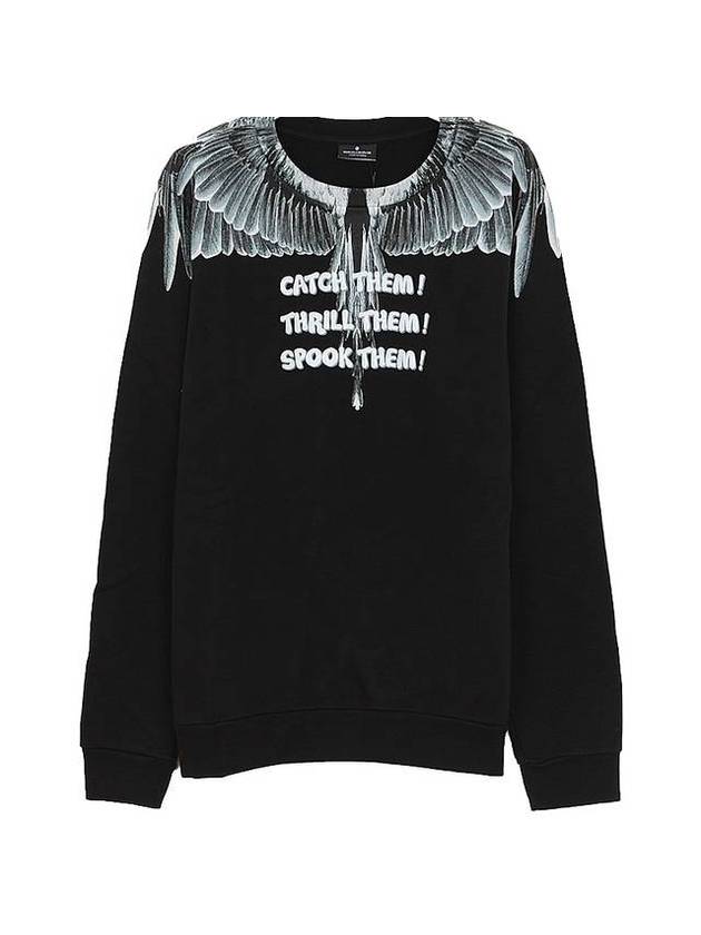 Catch Them Wings Print Sweatshirt Black - MARCELO BURLON - BALAAN 1