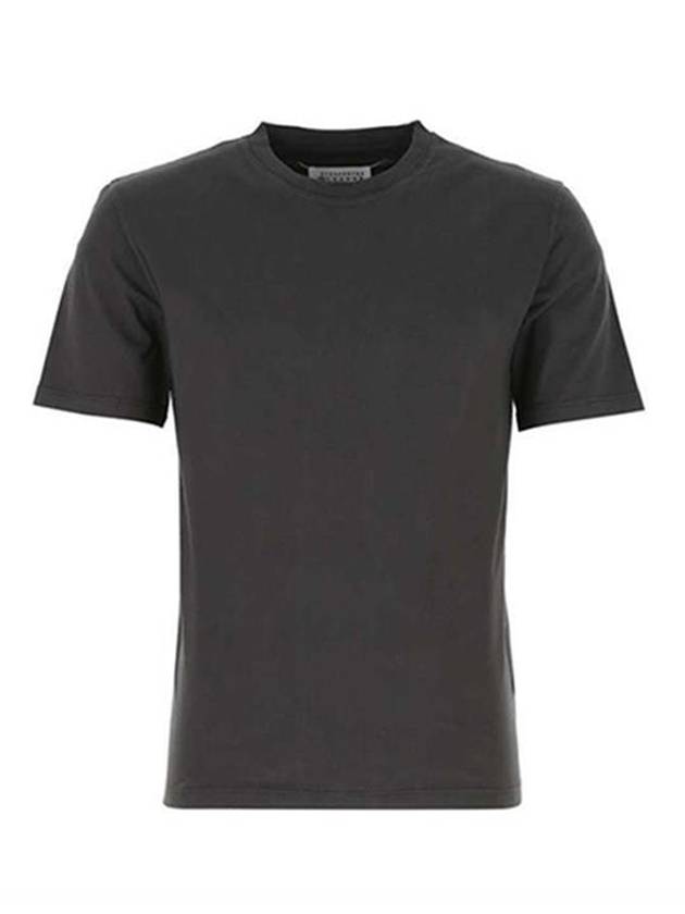 Men's Back Stitch Round Neck Short Sleeve T-Shirt Anthracite - MAISON MARGIELA - BALAAN 1