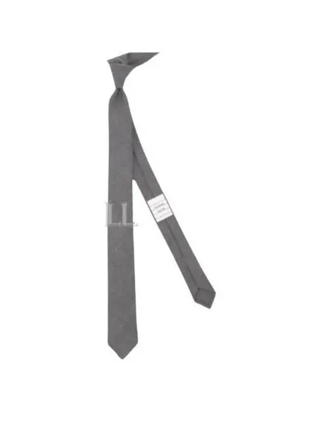 Super 120S Twill Tie Grey - THOM BROWNE - BALAAN 2