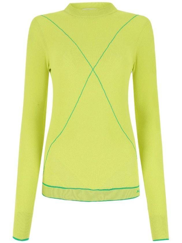 Women's Stitch Line Long Sleeve Knit Top Lime - BOTTEGA VENETA - BALAAN 1