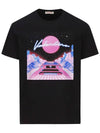 Space Graphic Print Short Sleeve T-Shirt Black - VALENTINO - BALAAN 1