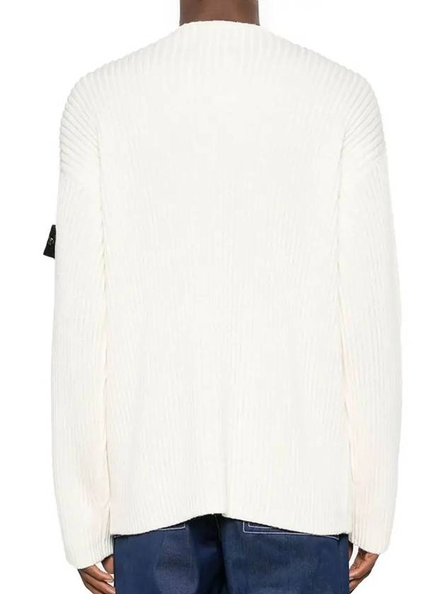 Compass Patch Crew Neck Knit Top White - STONE ISLAND - BALAAN 4