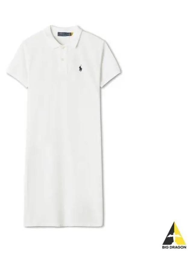 W cotton mesh polo dress white - POLO RALPH LAUREN - BALAAN 1