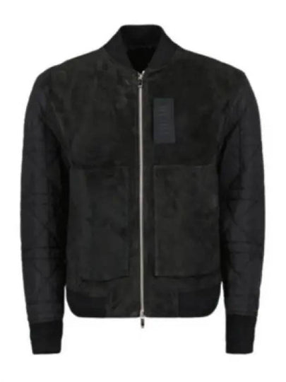 Men's Zipper Varsity Calfskin Bomber Jacket Black - DIOR - BALAAN 2