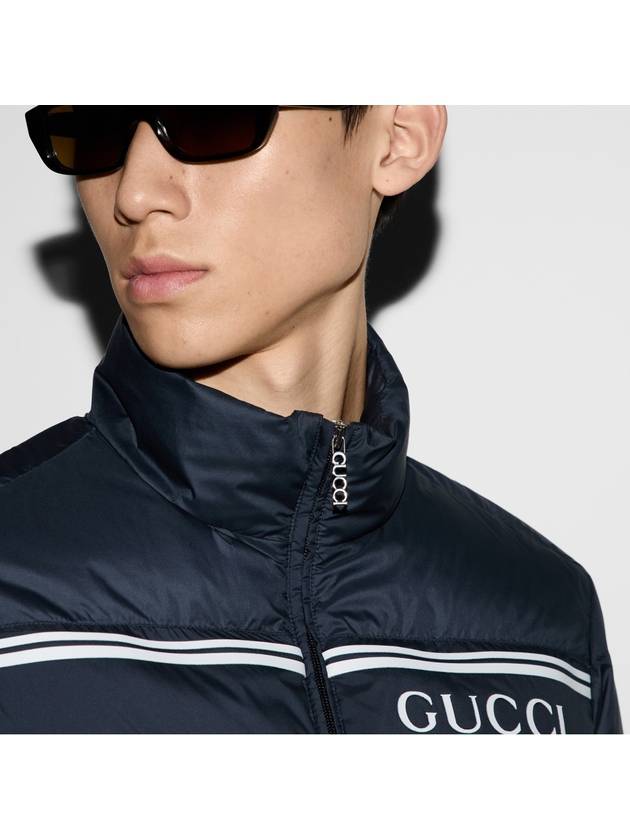 Logo Zip-Up Padding Navy - GUCCI - BALAAN 10