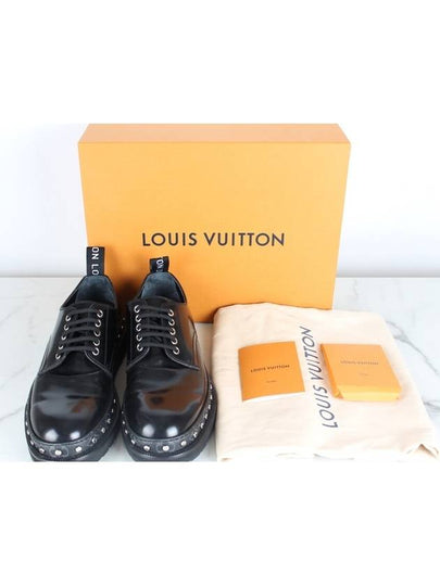 Monogram Stud Derby Shoes Black 9 280 - LOUIS VUITTON - BALAAN 2