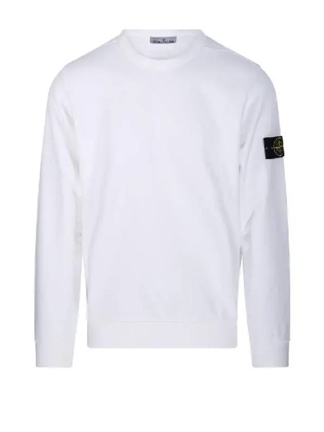 Wappen Patch Crew Neck Cotton Sweatshirt White - STONE ISLAND - BALAAN 3