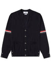 Stripe Armband Merino Wool Cardigan Navy - THOM BROWNE - BALAAN 2