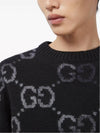 GG Intarsia Wool Knit Top Black - GUCCI - BALAAN 4