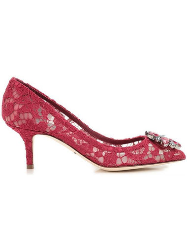 Brooch Lace Rainbow Pumps Heel Red - DOLCE&GABBANA - BALAAN 1