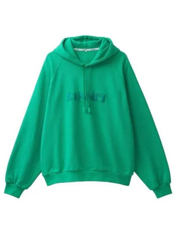 Embroidered Hooded Fun Green Sweatshirt - SUNNEI - BALAAN 1