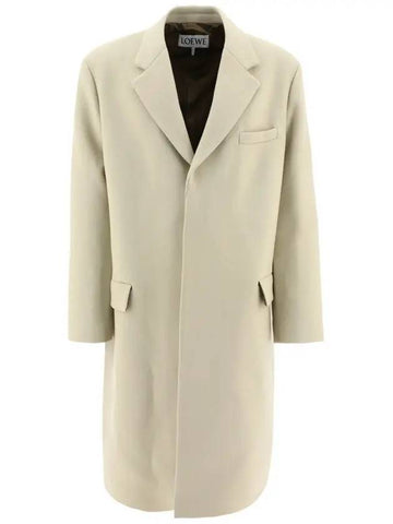 Quartz Wool Single Coat Beige - LOEWE - BALAAN 1