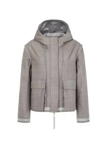 Women s Reversible Woven Hooded Jacket Dark Gray 270788 - GIORGIO ARMANI - BALAAN 1