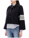 Voile Wool Milan Crop Car Coat Jacket FKJ085A 415 - THOM BROWNE - BALAAN 3