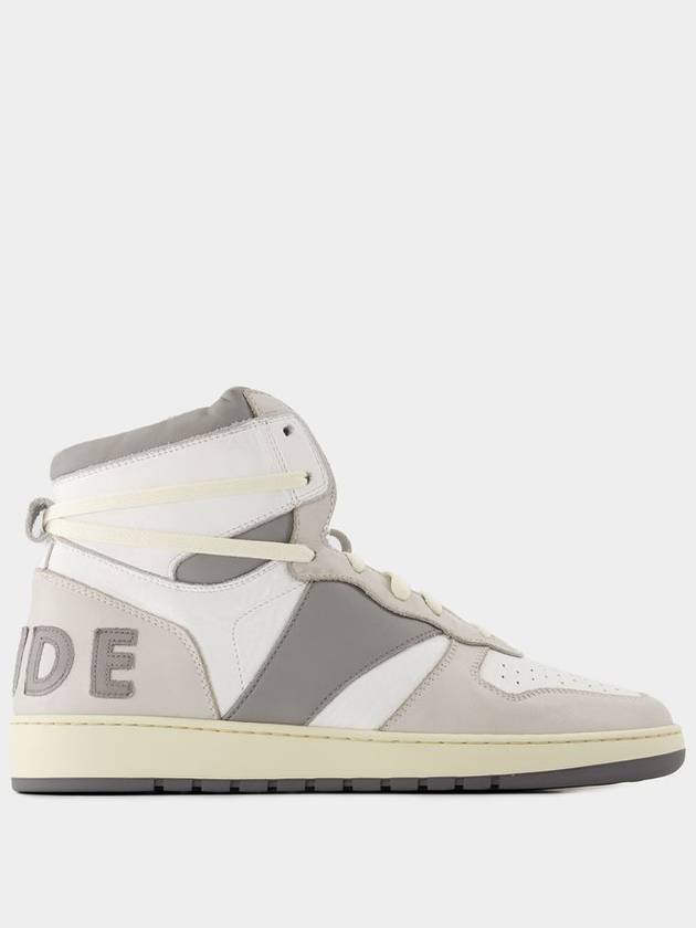 Rhecess Hi Sneakers - Rhude - Leather - White/Grey - RHUDE - BALAAN 1