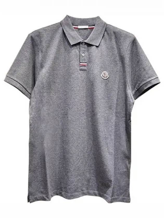 8A00029 899UR 989 Logo Patch Polo T shirt Charcoal Men s TSH 271171 - MONCLER - BALAAN 1