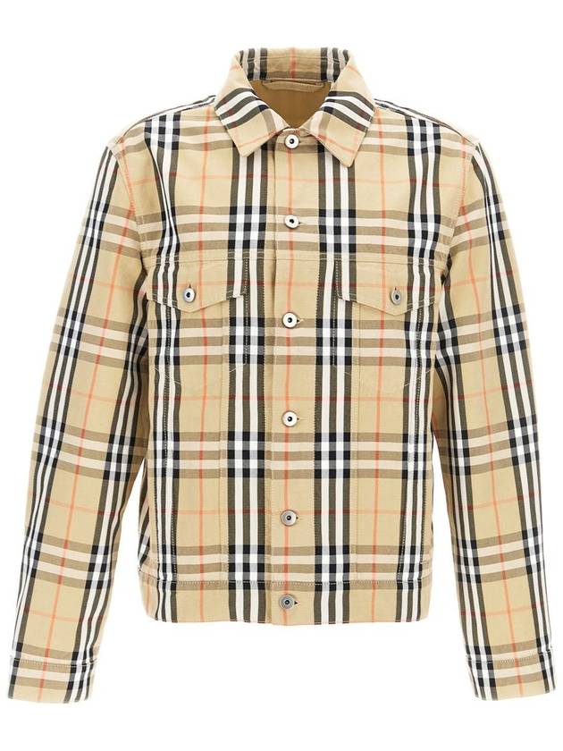 Check Cotton Jacket Sand - BURBERRY - BALAAN 2