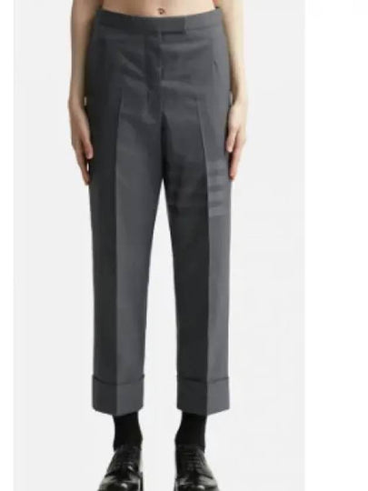 4 Bar Classic Backstrap Wool Straight Pants Dark Grey - THOM BROWNE - BALAAN 2