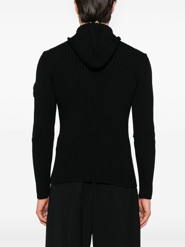 Logo Patch Rib Knit Wool Turtleneck Black - PRADA - BALAAN 5