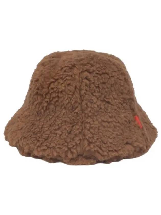 Logo Patch Shearling Bucket Hat Chestnut - SUNNEI - BALAAN 1