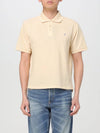 Men's Cassandre Cotton Polo Shirt Beige - SAINT LAURENT - BALAAN 2