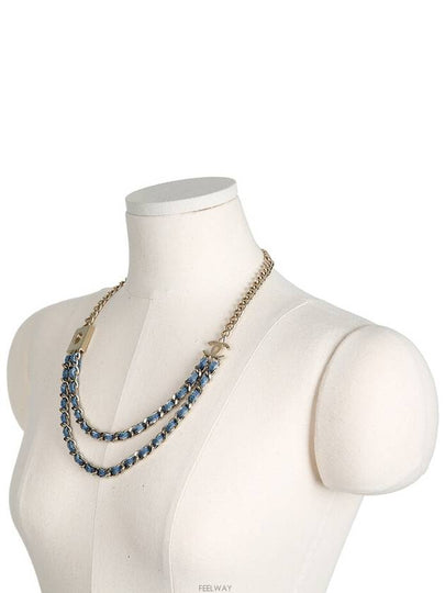 B17 Shoreline Denim Gold Chain Necklace CC Logo - CHANEL - BALAAN 2