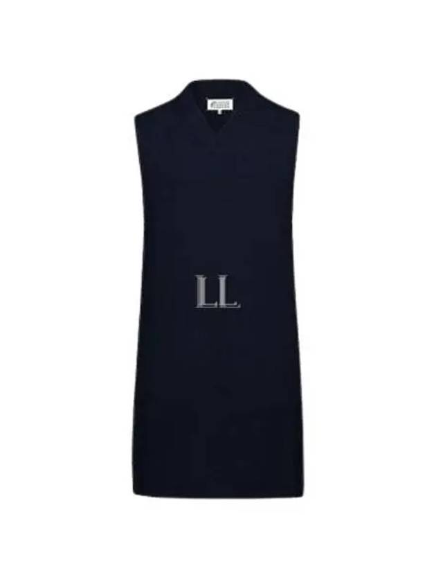 Women's V-neck Knit Midi Dress Blue - MAISON MARGIELA - BALAAN 2